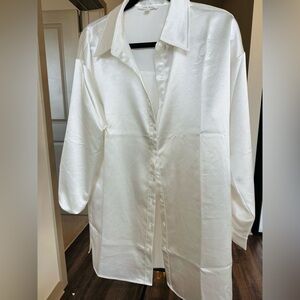 12th Tribe Satin Shirt Dress